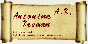 Antonina Krsman vizit kartica